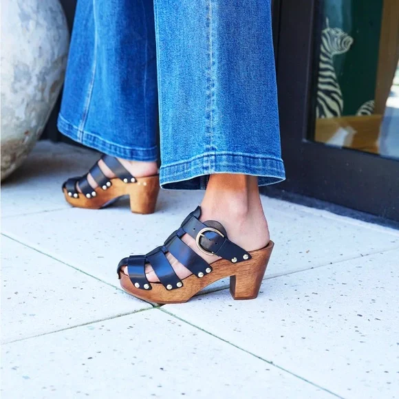 Beek Magpie Heeled Clog Cognac Sz 10 - Picture 5 of 6